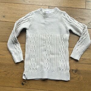 Tommy Bahama Girls Size 7 -8 Knit Long sleeve sweater Beige with gold thread